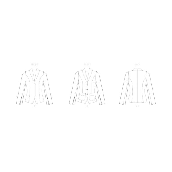 Butterick Schnittmuster - B7026 - eleganter Damenblazer mit Schalkragen – Bild 6