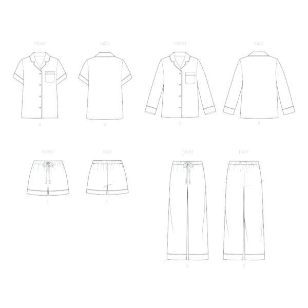 Butterick Schnittmuster - B7030 -  Schlafanzüge für die ganze Familie – Bild 7