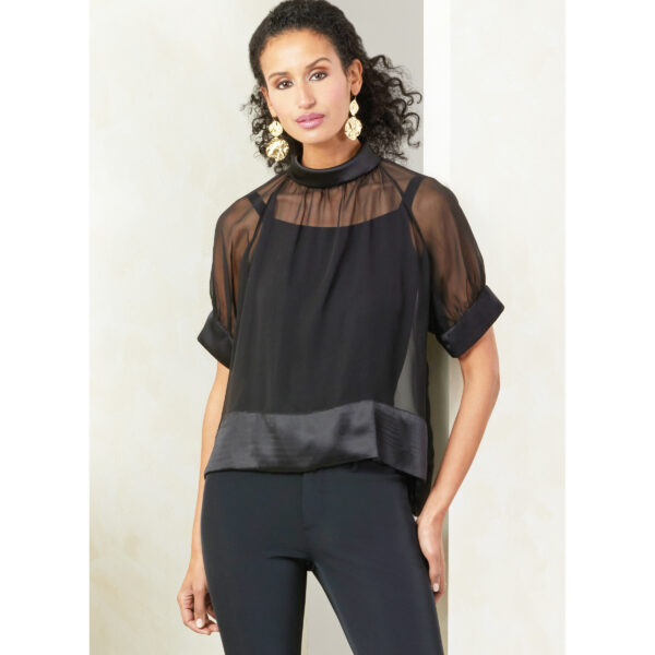 Vogue Schnittmuster - V2090 - Bluse mit Stehbündchen – Bild 2