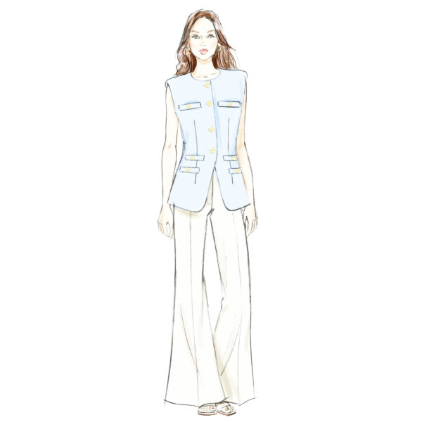 Butterick Schnittmuster - B7027 - Weste und Schlaghose für Damen – Bild 3