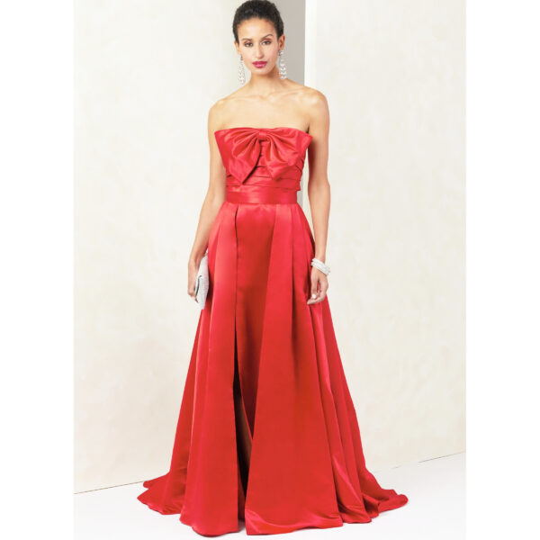 Vogue Schnittmuster - V2088 - schulterfreies Abendkleid mit langem Gehschlitz – Bild 3