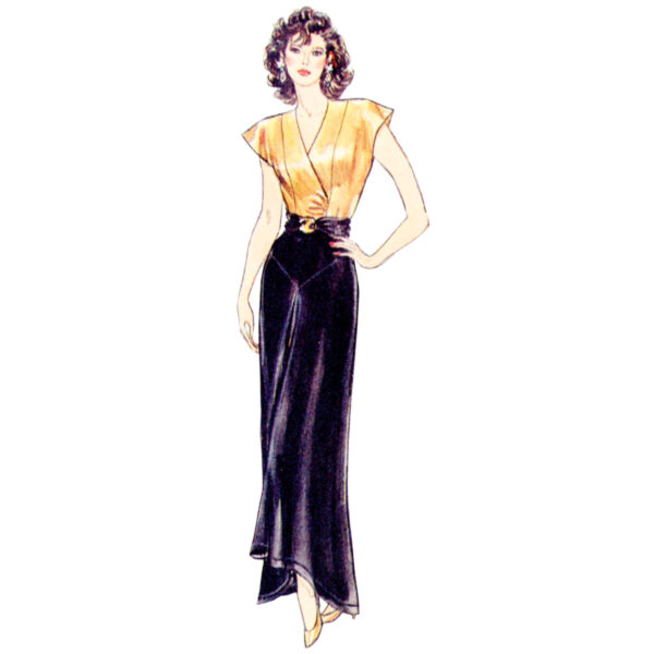 Vogue Schnittmuster V2102 - Vintage - ausgefallener Damenrock im Stil der Mode von 1987 – Bild 4