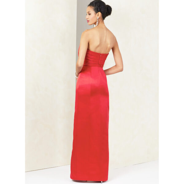 Vogue Schnittmuster - V2088 - schulterfreies Abendkleid mit langem Gehschlitz – Bild 4