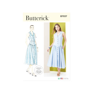 Butterick Schnittmuster B7037 – Ärmelloses Sommerkleid mit Knopfleiste nähen