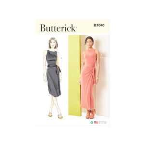 Butterick Schnittmuster B7040 – Seitlich drapiertes Jerseykleid nähen