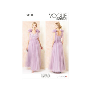 Vogue Schnittmuster V2108 – Ausgefallenes, langes Abendkleid | Festmode nähen