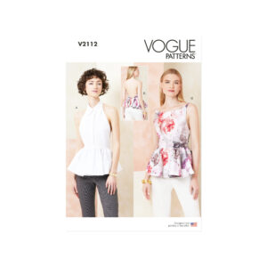 Vogue Schnittmuster V2112 – Rückenfreie Bluse mit Schößchen nähen