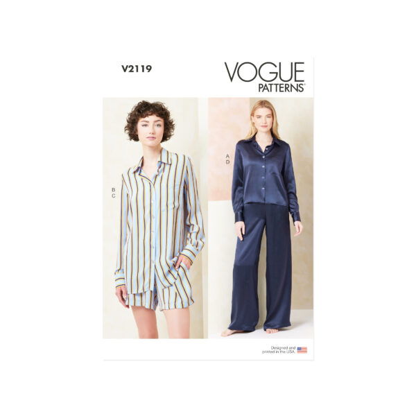 Vogue Schnittmuster V2119 – Bequeme Nachtwäsche & Hausanzug für Damen nähen