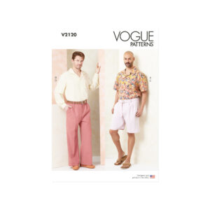 Vogue Schnittmuster V2120 – Stylisches Herren-Ensemble mit Hemd, Hose & Shorts nähen