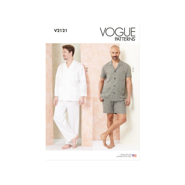 Vogue Schnittmuster V2121 – Herrenhafte Nachtwäsche & Hausanzug nähen