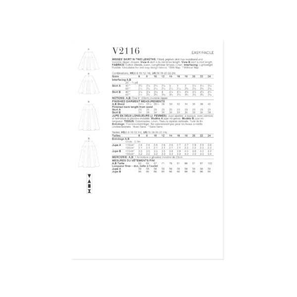 Vogue Schnittmuster V2116 - weit schwingender Tellerock – Bild 8