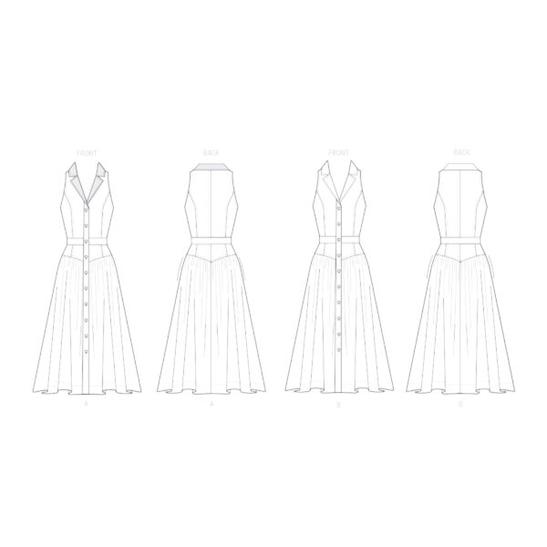 Butterick Schnittmuster - B7037 - ärmelloses Sommerkleid mit Knopfleiste – Bild 5