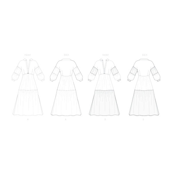 Butterick Schnittmuster - B7039 - legeres Kleid mit Stufenrock – Bild 5