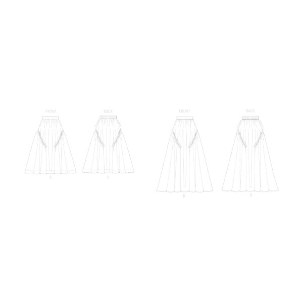 Butterick Schnittmuster - B7044 - beschwingter Sommerrock mit Einsätzen – Bild 5