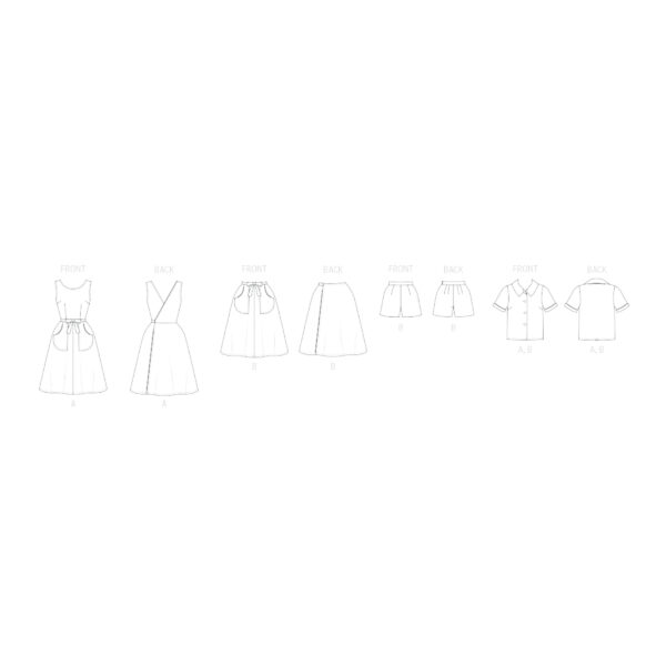 Butterick Schnittmuster - B7053 - Retro Sommeroutfit der 60 er Jahre für Damen – Bild 5