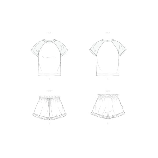 knowME Schnittmuster - ME2123 - Raglanshirt und Shorts für Damen und Kids – Bild 5
