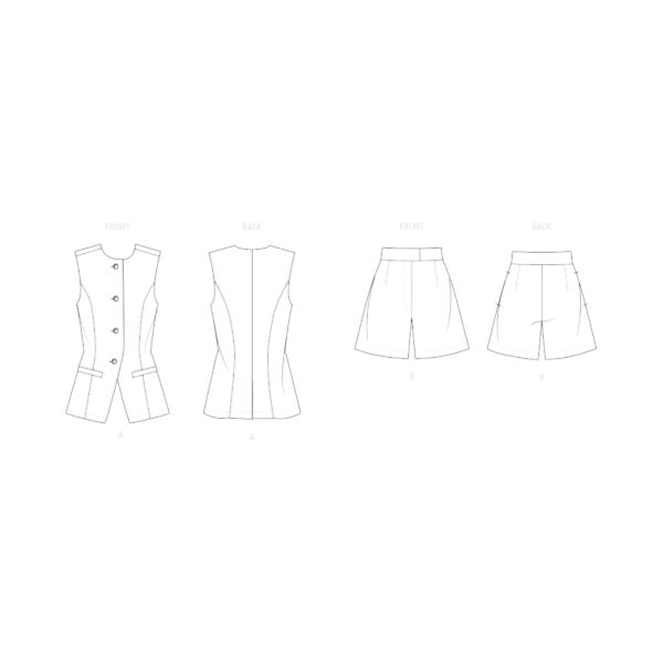 knowME Schnittmuster - ME2125 - lässige Shorts und Weste für Damen – Bild 8