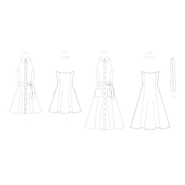 Vogue Schnittmuster - V2103 - rückenfreies Sommerkleid mit Kragen – Bild 6