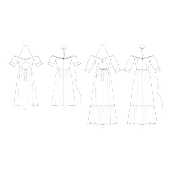 Vogue Schnittmuster V2107 - Kleid mit Carmenausschnitt und Nackenband – Bild 7