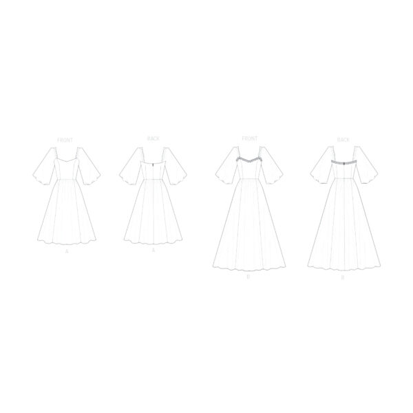 Vogue Schnittmuster V2109 - elegantes Kleid mit Karree-Ausschnitt – Bild 7
