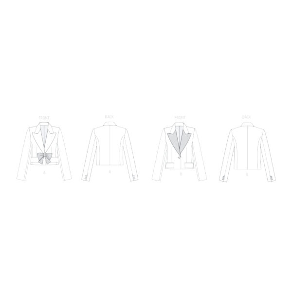 Vogue Schnittmuster - V2114 - kurzer Damenblazer mit Reverskragen – Bild 8