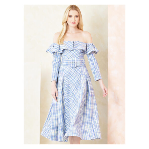 Vogue Schnittmuster - V2104 - schulterfreies Kleid mit Volant – Bild 2