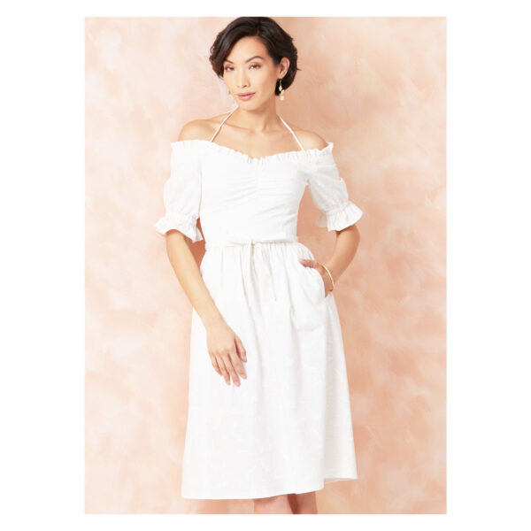 Vogue Schnittmuster V2107 - Kleid mit Carmenausschnitt und Nackenband – Bild 2