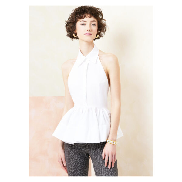 Vogue Schnittmuster V2112 - rückenfreie Bluse mit Schößchen – Bild 2