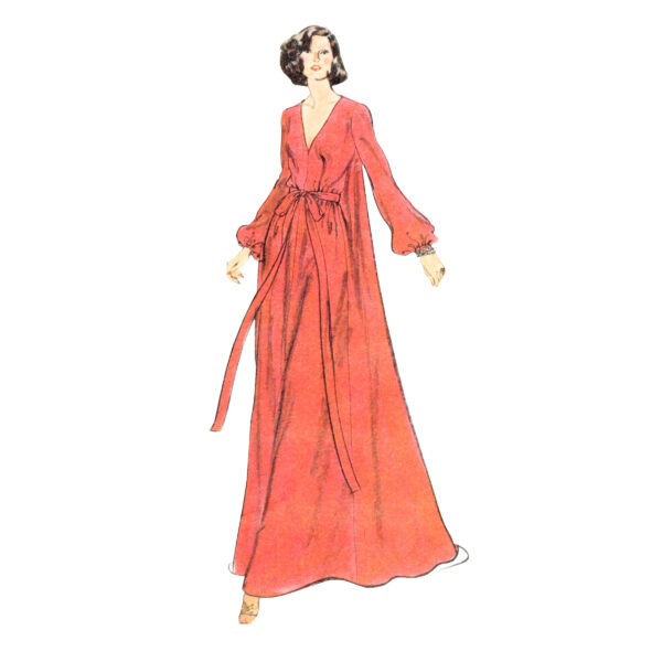 Vogue Schnittmuster - V2124 - Kleid mit Schleppe aus den 70 er Jahren – Bild 2
