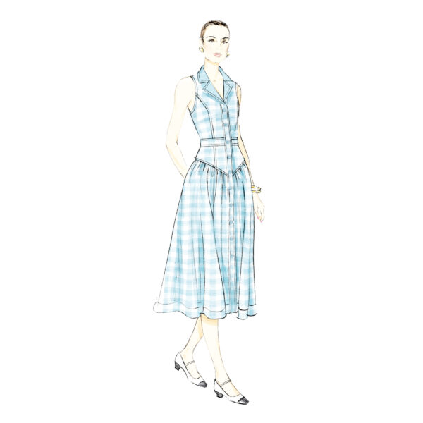 Butterick Schnittmuster - B7037 - ärmelloses Sommerkleid mit Knopfleiste – Bild 3