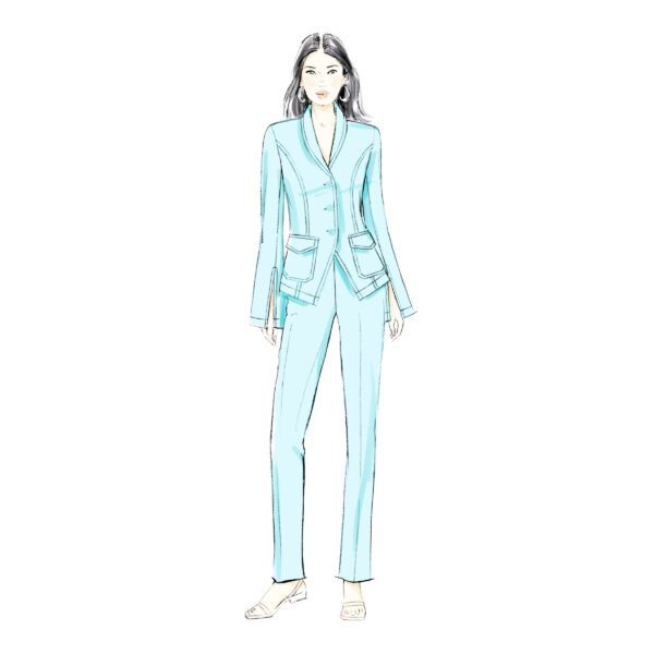 Butterick Schnittmuster - B7042 - schmale Stretchhose für Damen – Bild 3