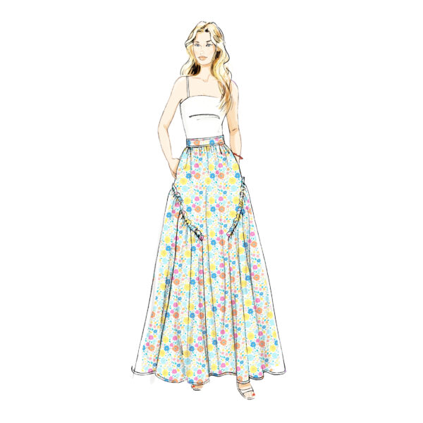Butterick Schnittmuster - B7044 - beschwingter Sommerrock mit Einsätzen – Bild 3