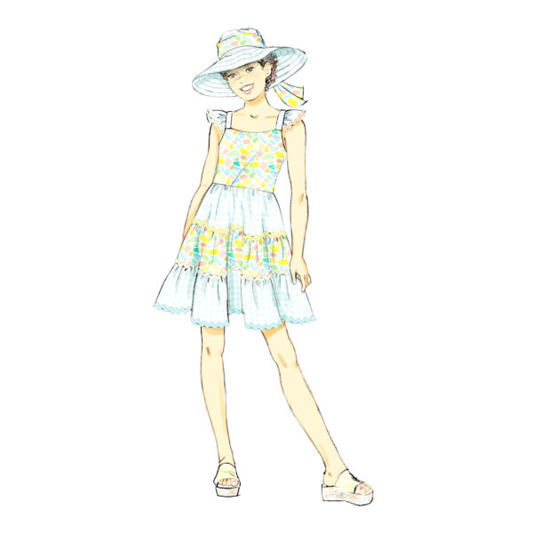 Butterick Schnittmuster - B7051 - romantisches Sommerkleid für Mädchen – Bild 3