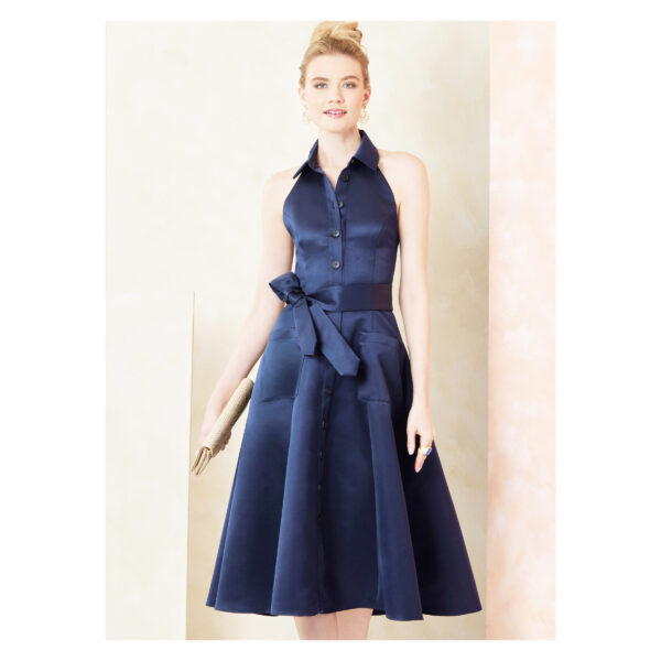 Vogue Schnittmuster - V2103 - rückenfreies Sommerkleid mit Kragen – Bild 3