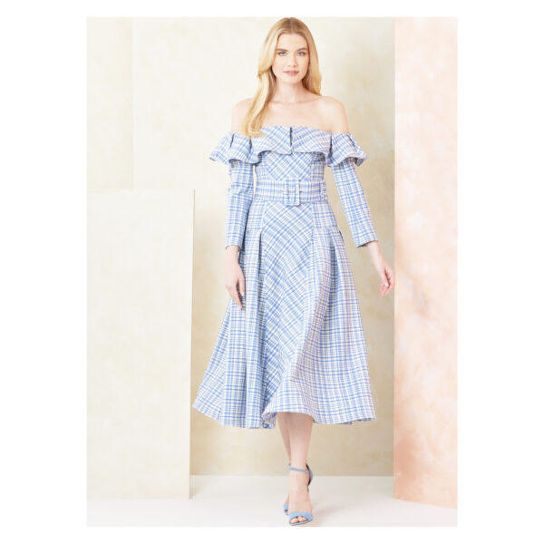 Vogue Schnittmuster - V2104 - schulterfreies Kleid mit Volant – Bild 3