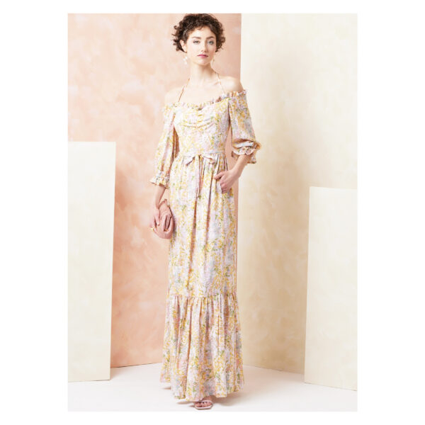 Vogue Schnittmuster V2107 - Kleid mit Carmenausschnitt und Nackenband – Bild 3