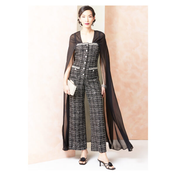 Vogue Schnittmuster - V2111 - Trägeroverall mit Umhang – Bild 3