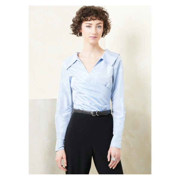 Vogue Schnittmuster - V2113 - extravagante Wickelbluse mit großem Kragen – Bild 3