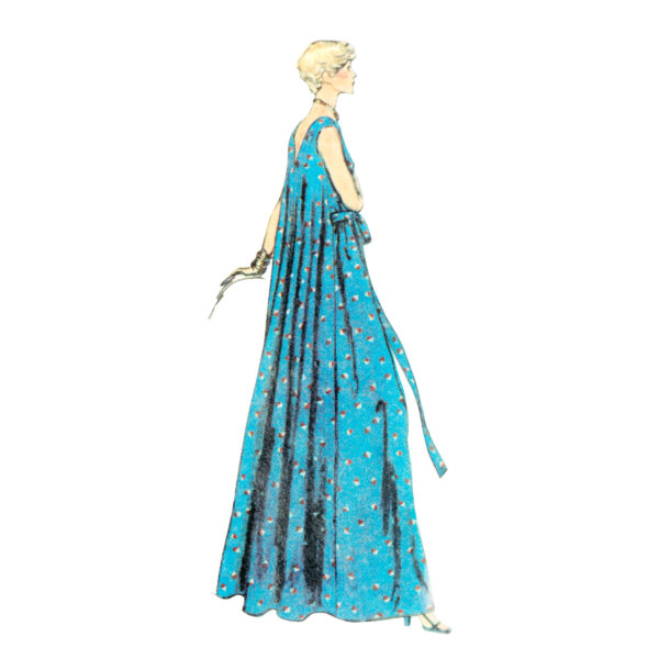 Vogue Schnittmuster - V2124 - Kleid mit Schleppe aus den 70 er Jahren – Bild 3