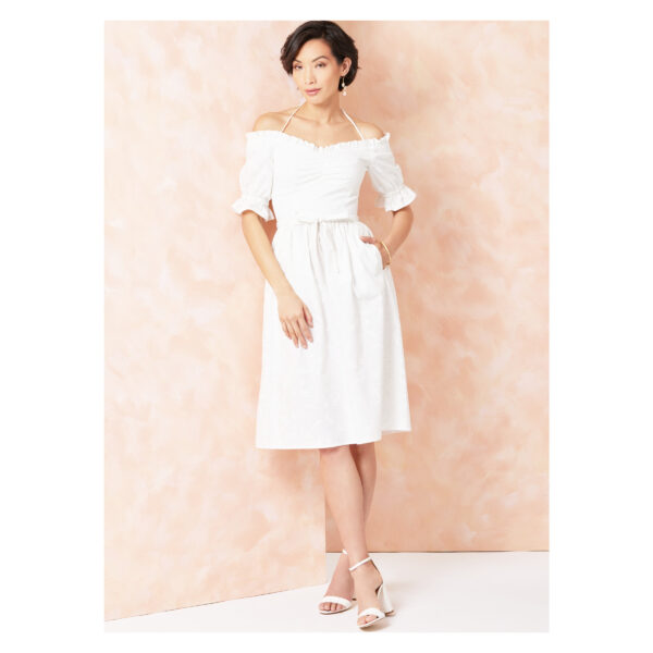 Vogue Schnittmuster V2107 - Kleid mit Carmenausschnitt und Nackenband – Bild 4
