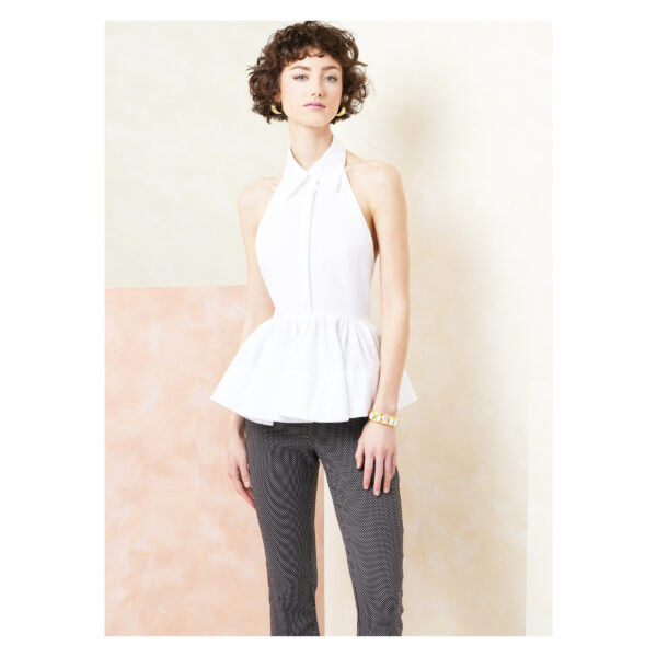 Vogue Schnittmuster V2112 - rückenfreie Bluse mit Schößchen – Bild 4