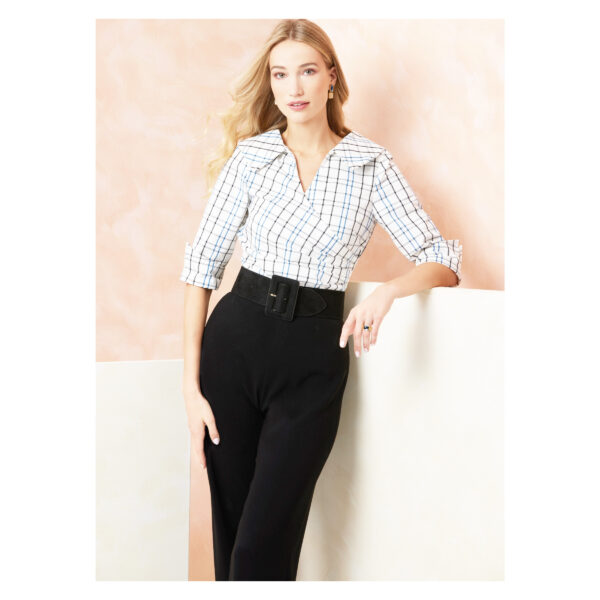 Vogue Schnittmuster - V2113 - extravagante Wickelbluse mit großem Kragen – Bild 4