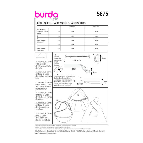 Burda Schnittmuster - Taschenvarianten - Nr.5675 – Bild 9
