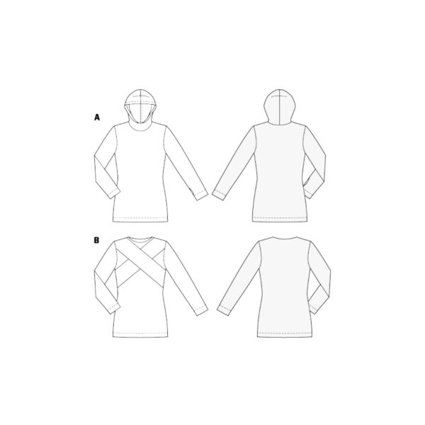 Burda Style Schnittmuster Nr. 5680 - Kapuzenshirt Damen – Bild 8
