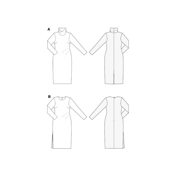 Burda Style Schnittmuster - Kleid seitlich gerafft - mit Rollkragen - Nr. 5684 – Bild 7