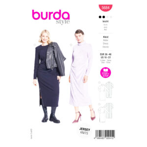 Burda Style Schnittmuster - Kleid seitlich gerafft - mit Rollkragen - Nr. 5684