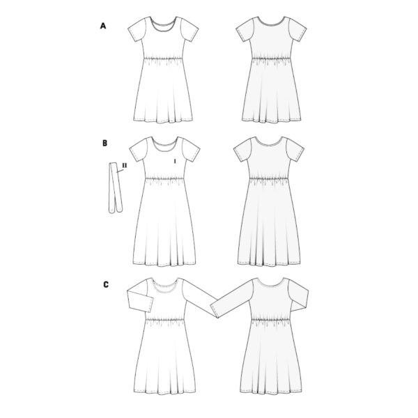 Burda Style Schnittmuster Nr. 5686 - Kleid - schlichtes Kleid mit geriehener Taille – Bild 7