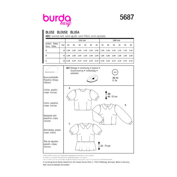 Burda Style Schnittmuster Nr. 5687 - romantisches Blusenshirt – Bild 9