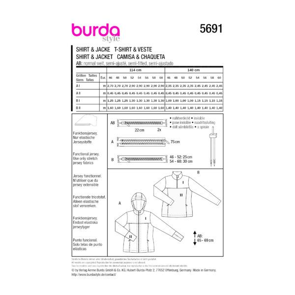 Burda Style Schnittmuster Nr. 5691 - Damenpullover oder Sweatjacke – Bild 9