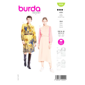 Burda Style Schnittmuster Nr. 5696 - Kleid mit Gummizug in der Taille